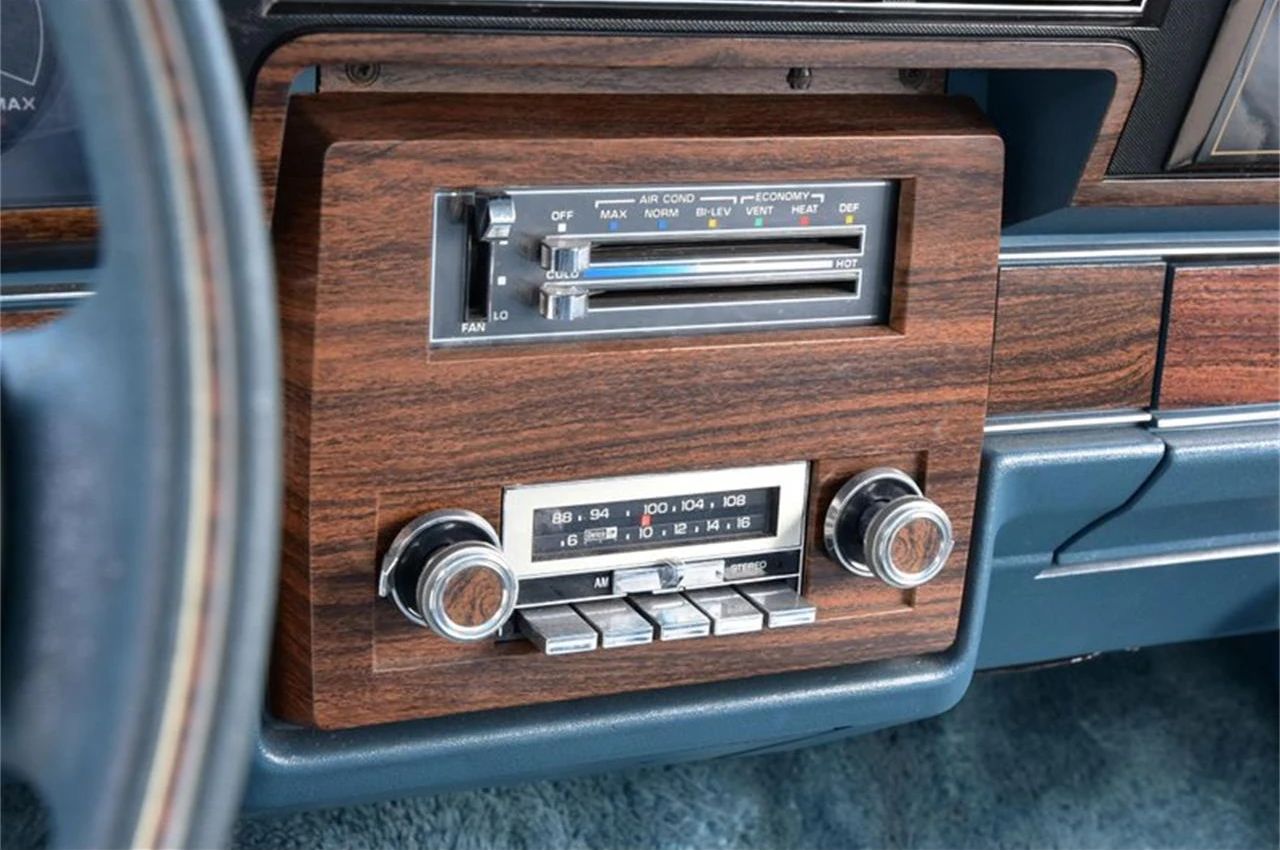 HVAC and radio controls of a 1977 Chevrolet Caprice