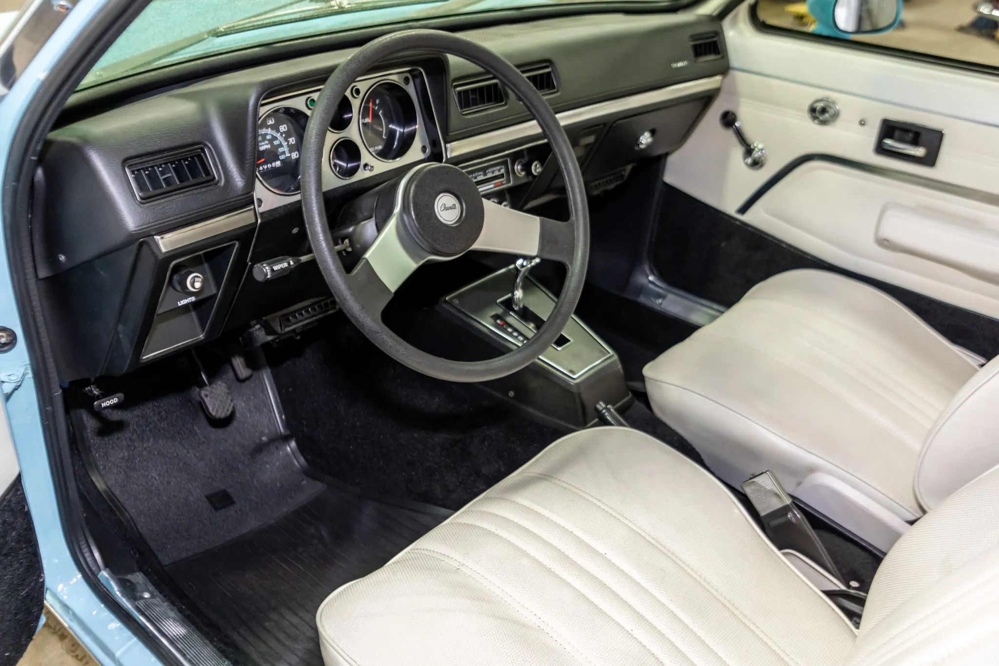Dashboard and interior of a 1977 Chevrolet Chevette