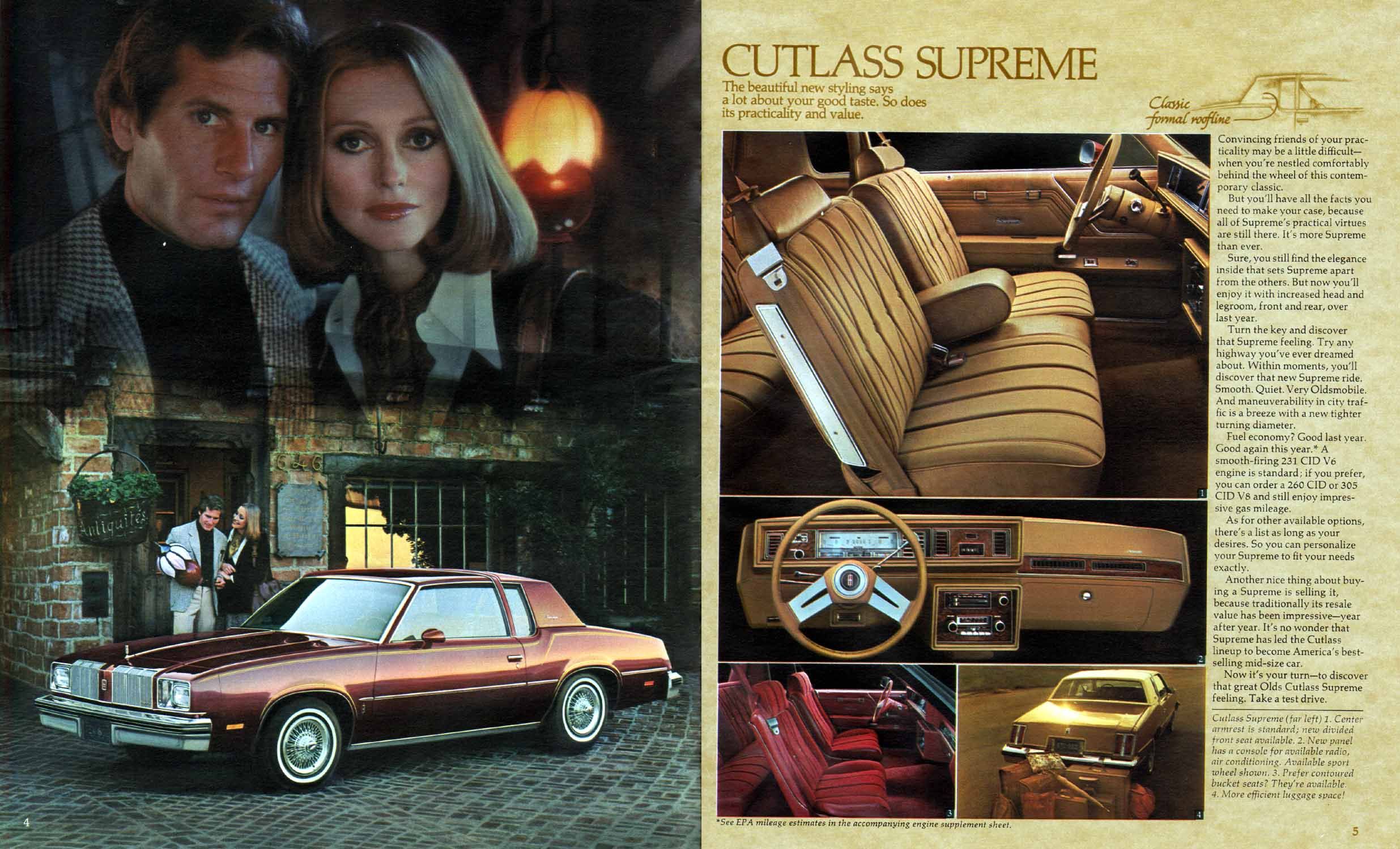 1978 Oldsmobile Cutlass brochure pages as sourced from www.oldcarbrochures.org.