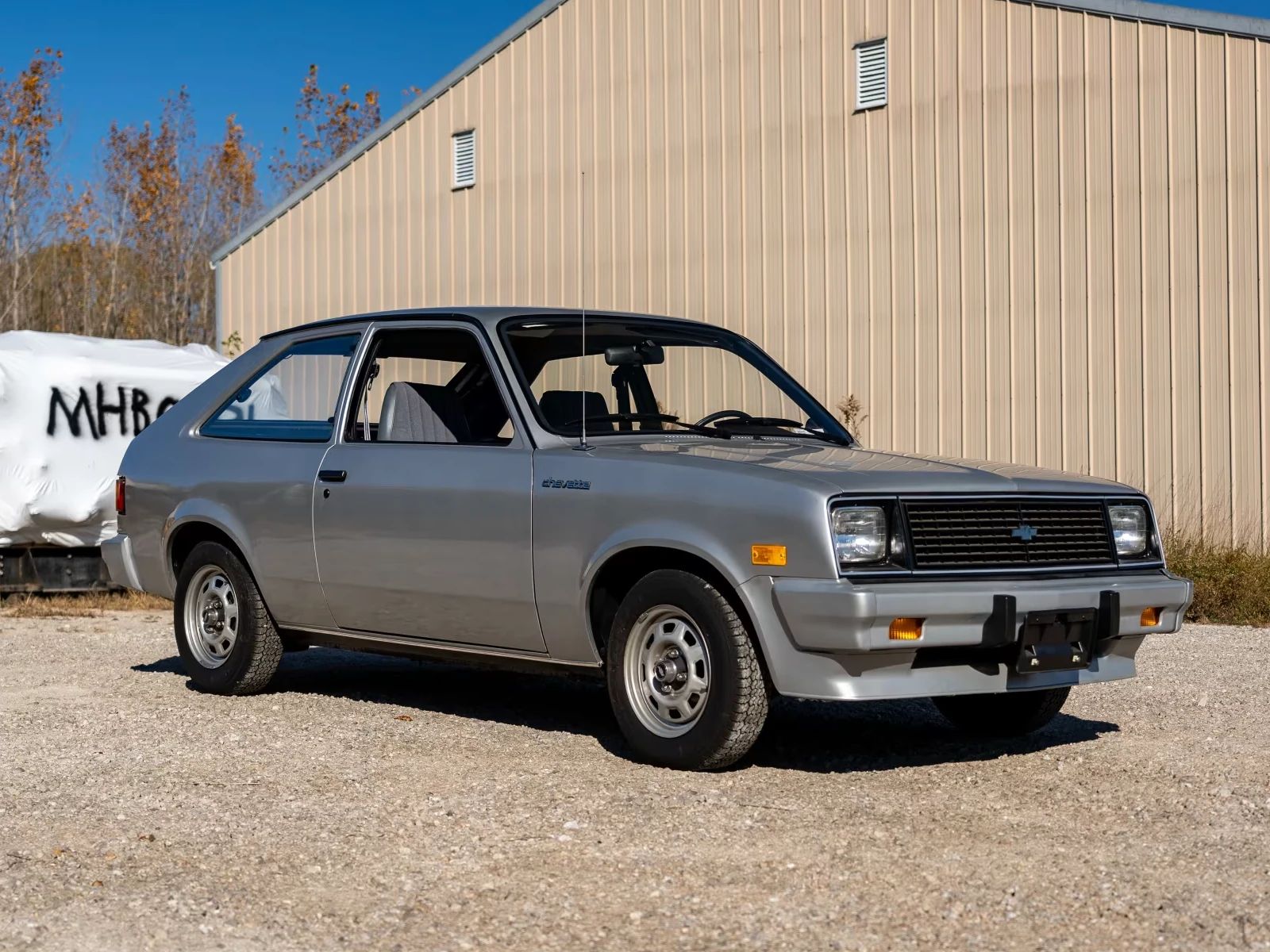 Photo of a silver 1987 Chevrolet Chevette three-door hatchback