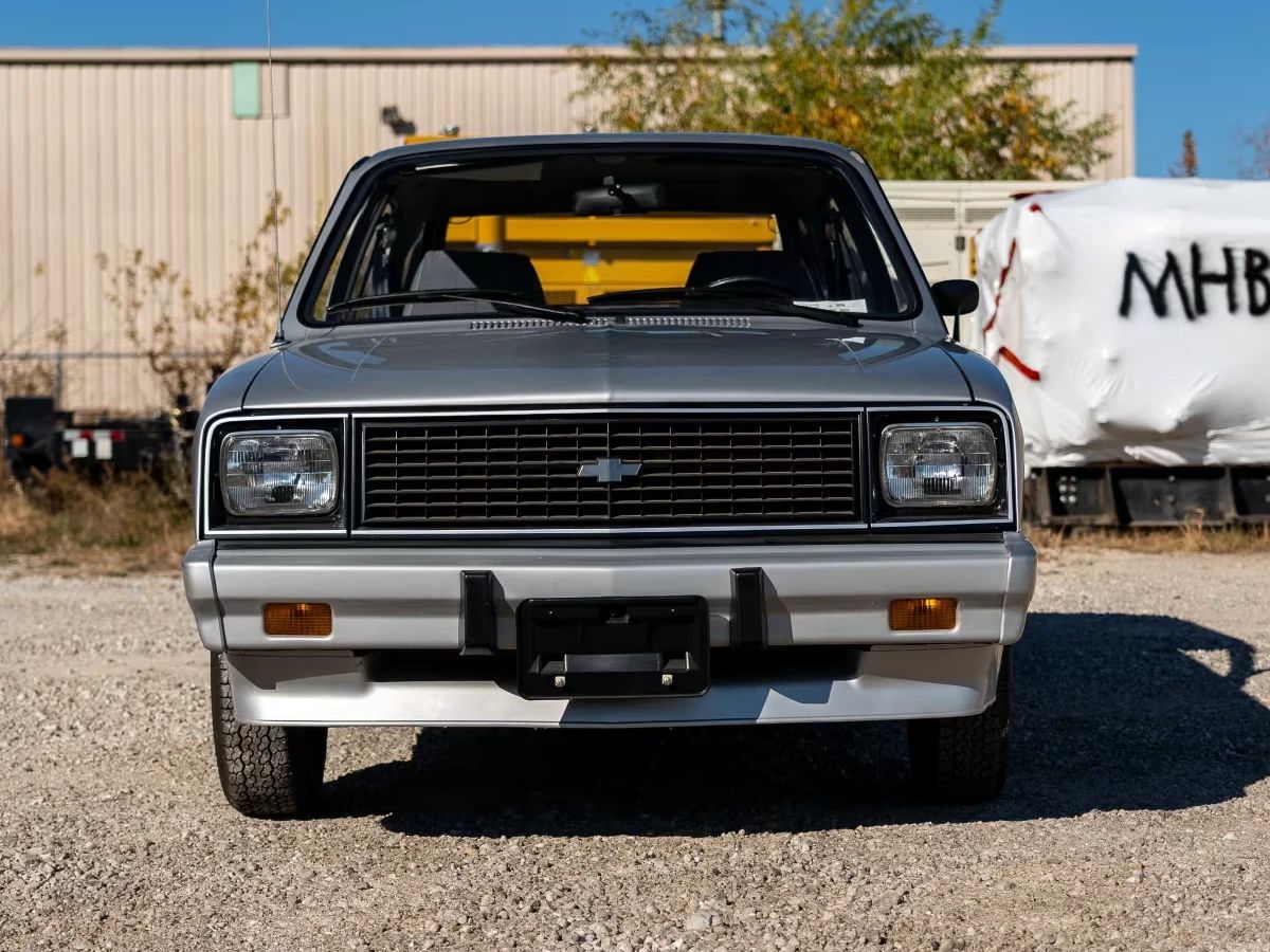 Front view of a silver 1987 Chevrolet Chevette