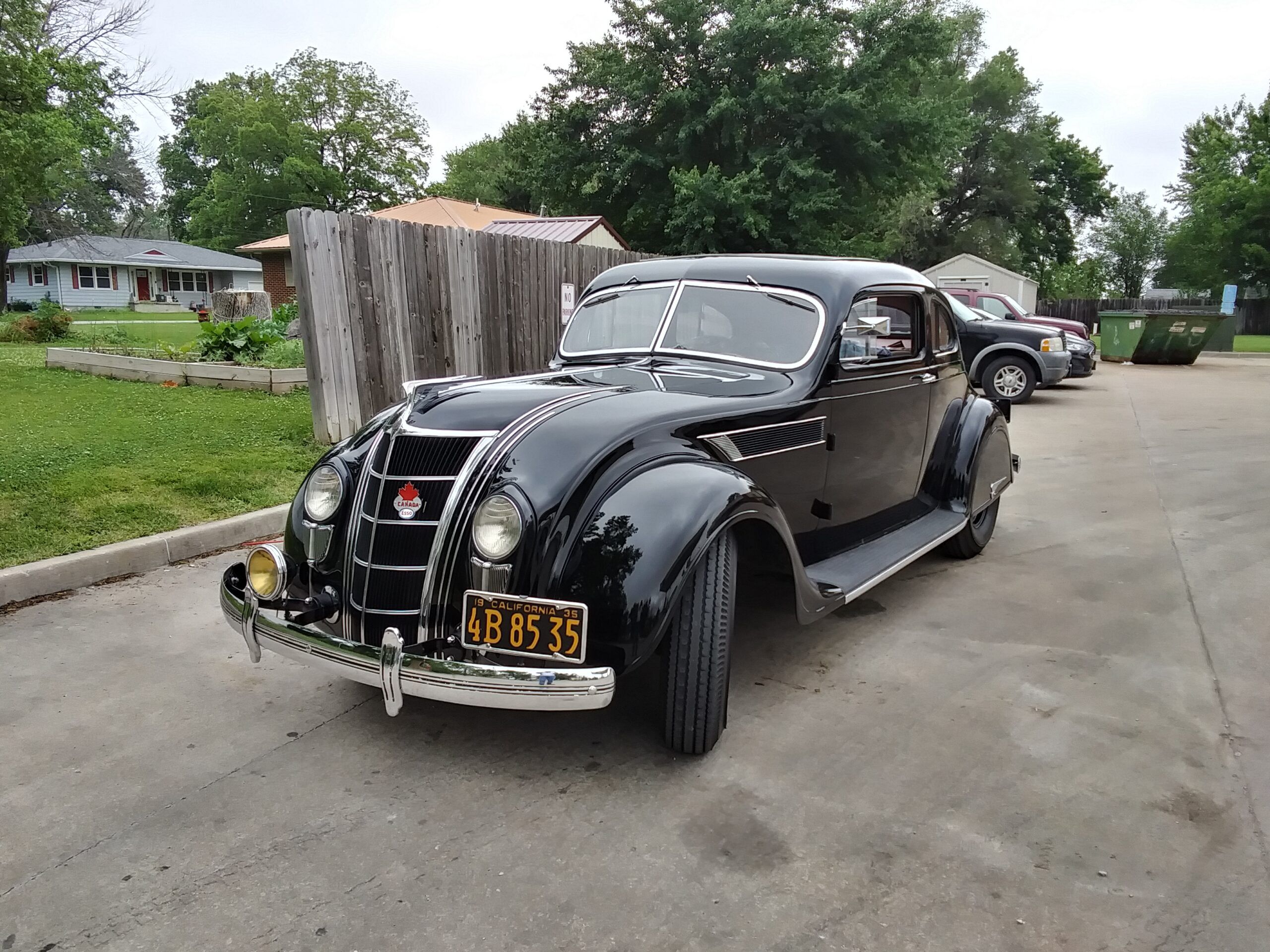 A 1935 Chrysler Airflow Traveling to Two Nations and Across The Continent 1 Photo of a black 1935 Chrysler Airflow sedan