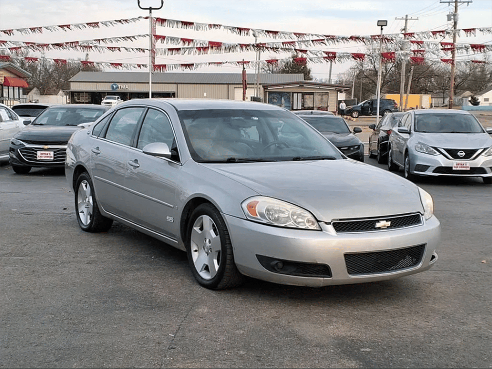 Photo of a 2008 gray Impala SS for sale on a dealer's lot.