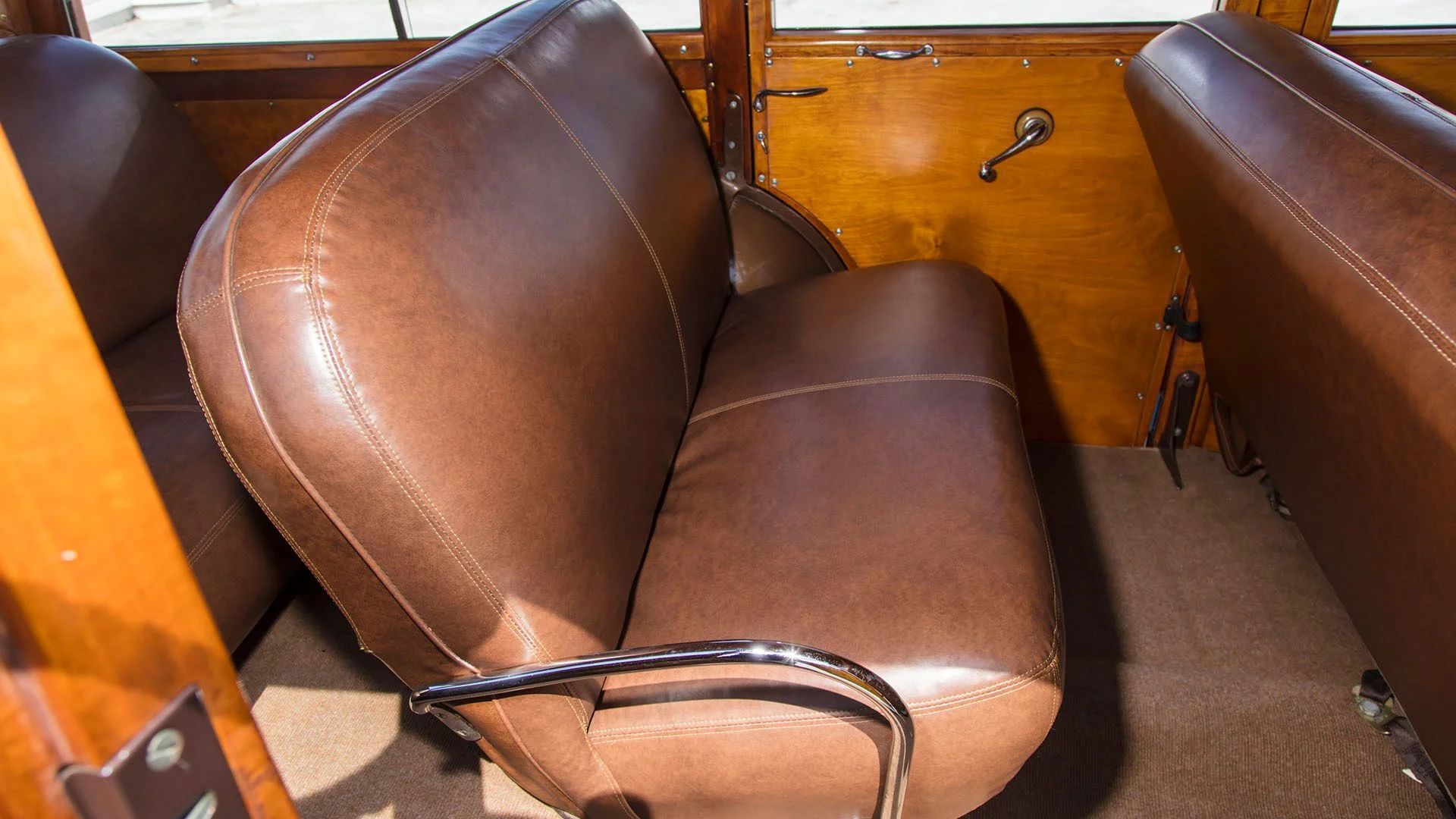 Middle seat of a 1942 Ford station wagon