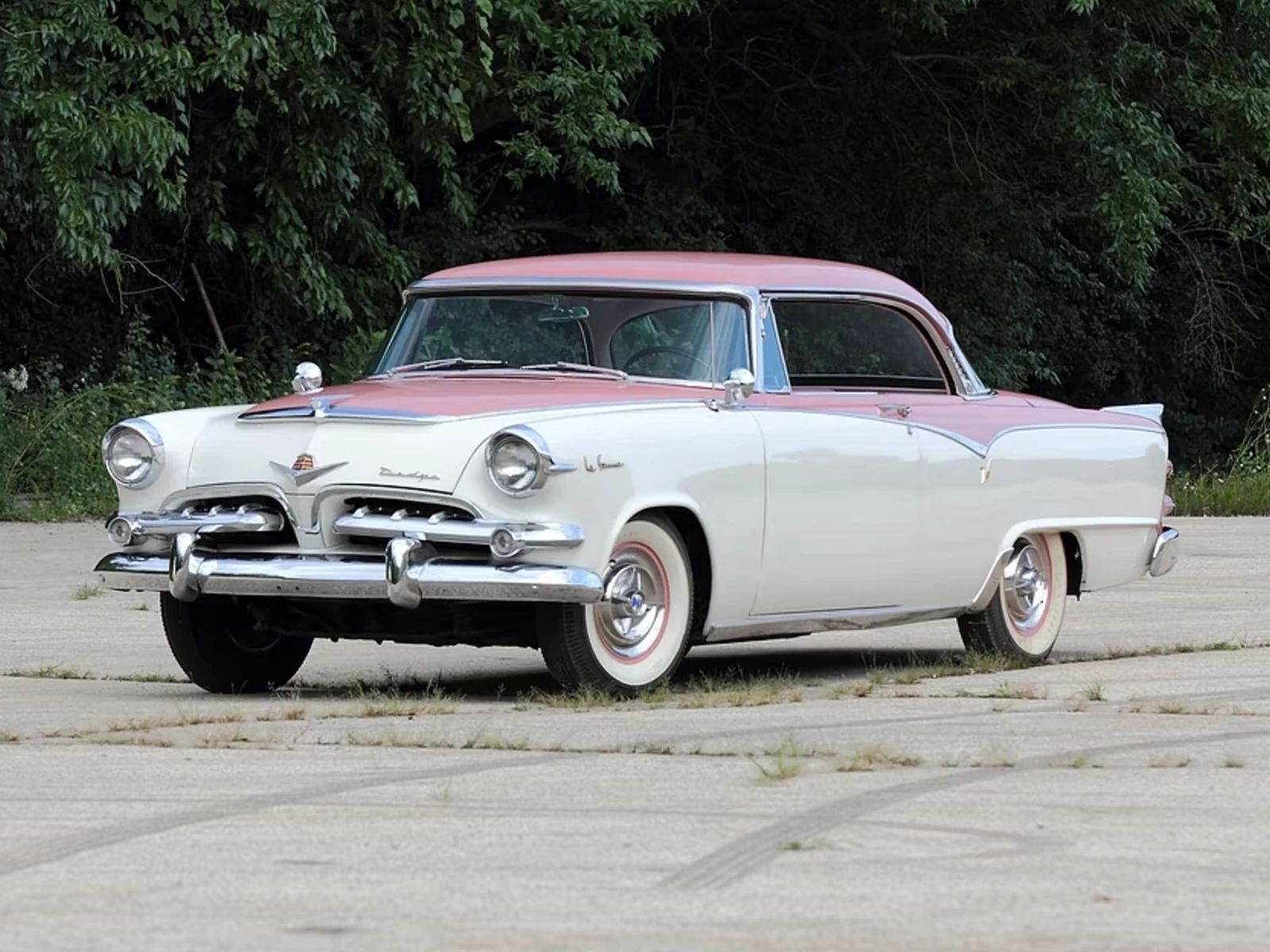 Left front 3q view of a 1955 Dodge La Femme two-door hardtop