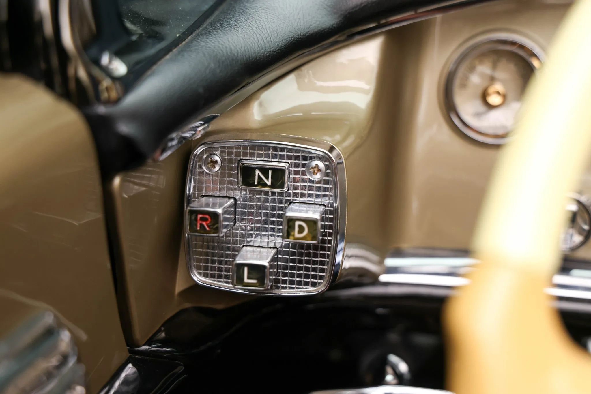 Pushbutton transmission controls in a 1956 DeSoto