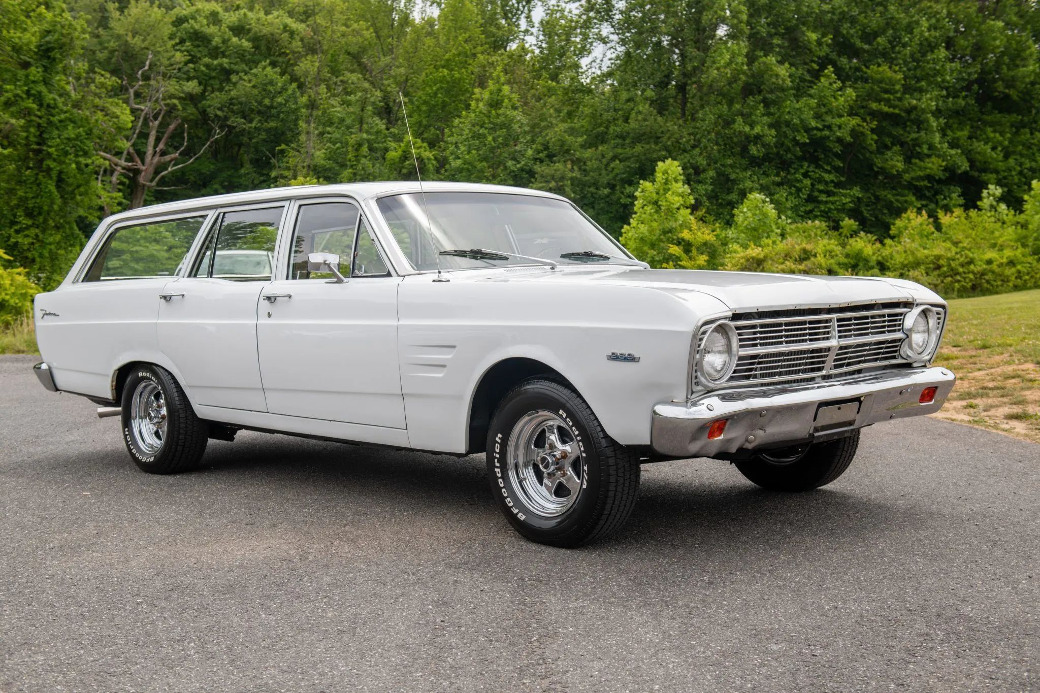 1967 Ford Fairlane Squire 3-Speed: Rare Midsize Stick-Shift Faux Woodie Wagon, But Why Did It Sell For $20K? 15 Right front 3q view of a 1967 Falcon wagon