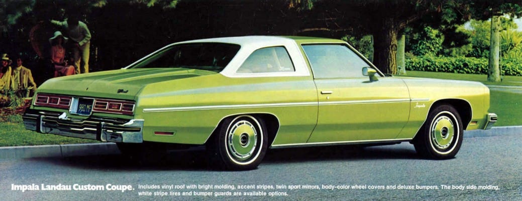 Image of Lime Green 1976 Chevrolet Impala from dealer brochure