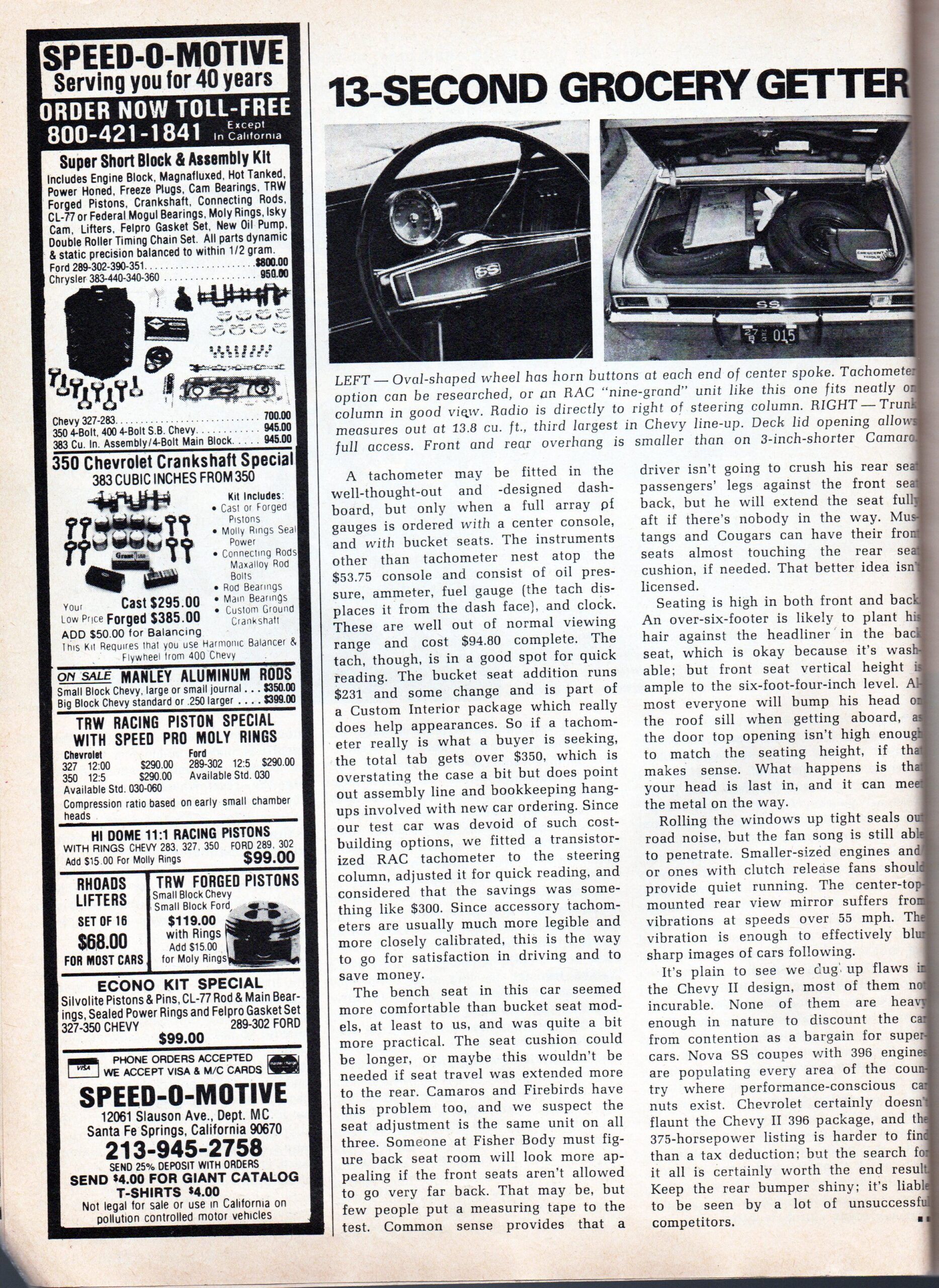 Vintage Hot Rod Magazine Test: 1969 Chevrolet Nova SS 396 – Not A Sleeper, But A "13-Second Grocery Getter" 7 69 Nova 3 scaled