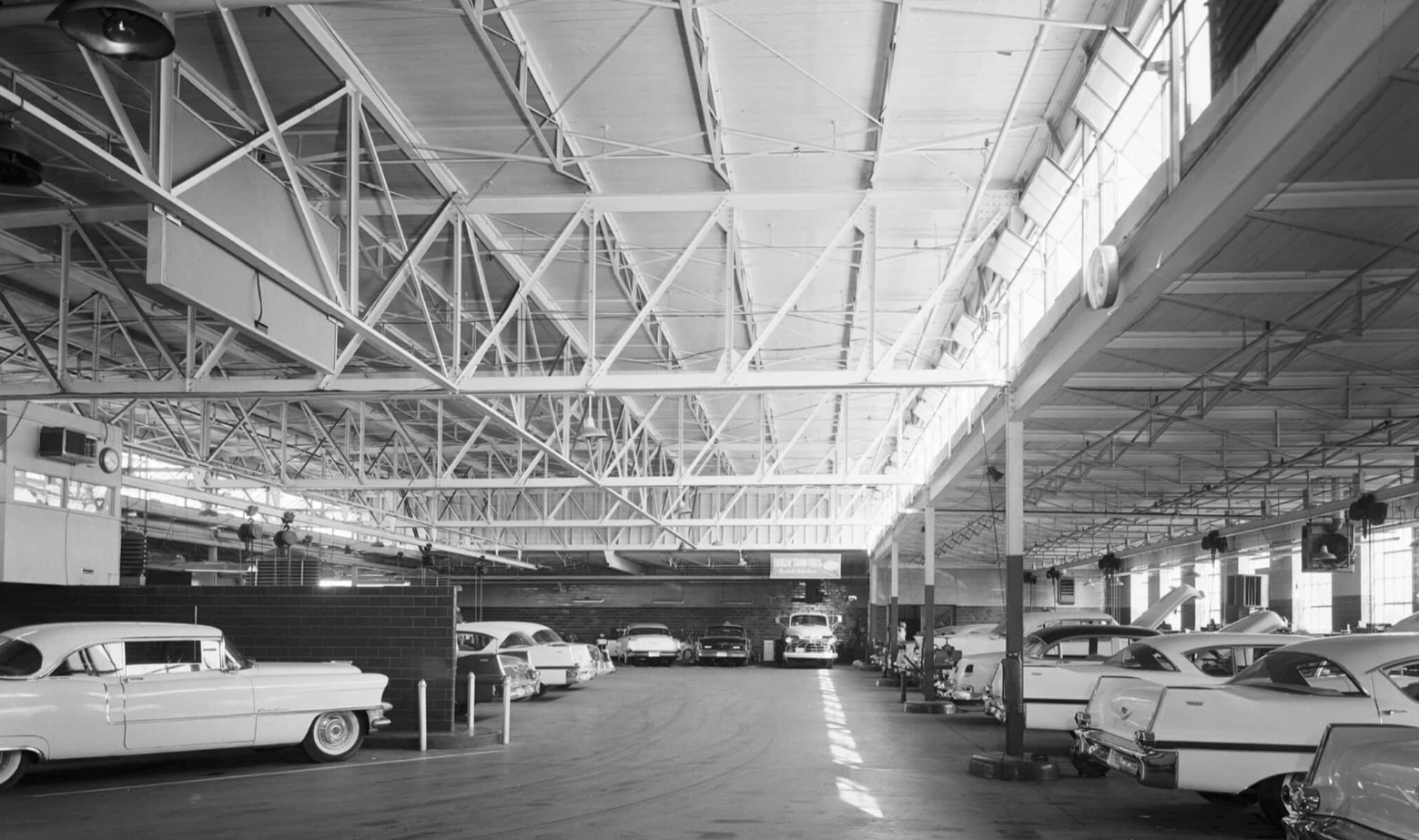Vintage Photos Of A Cadillac Dealership At The Height of 1957 Luxury 7 Indoor lot of Frank Kent Cadillac