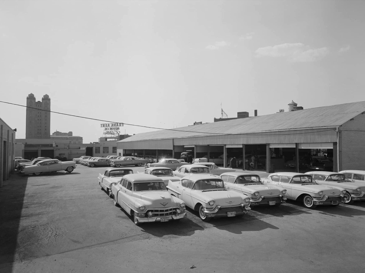 Vintage Photos Of A Cadillac Dealership At The Height of 1957 Luxury 6 Outdoor lot of Frank Kent Cadillac
