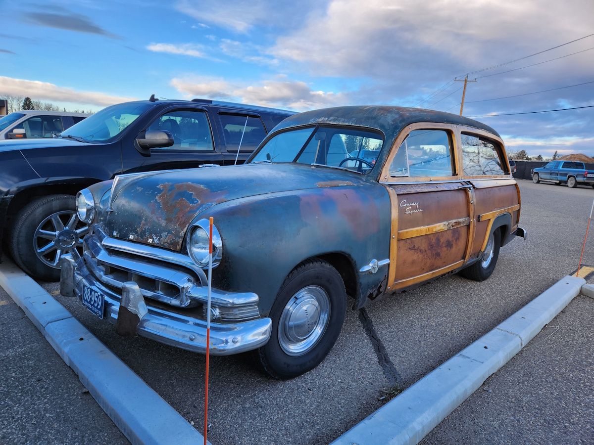 Rare Find: 1951 Meteor Country Squire - Canadian Woodie Wagon 1 1951 Meteor Country Squire woodie wagon on a parking lot