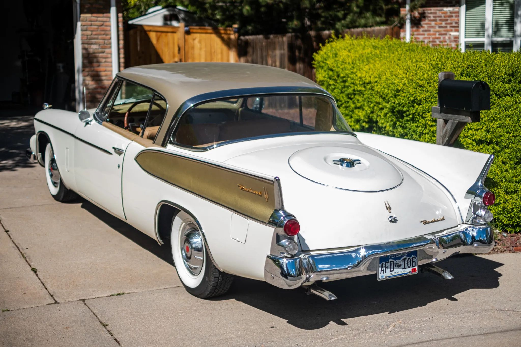 Studebaker Hawk: How Studebaker Made A Mess Of This Raymond Loewy Classic, And How Brooks Stevens Brought It Back 31 Left rear 3q view of a white 1958 Packard Hawk