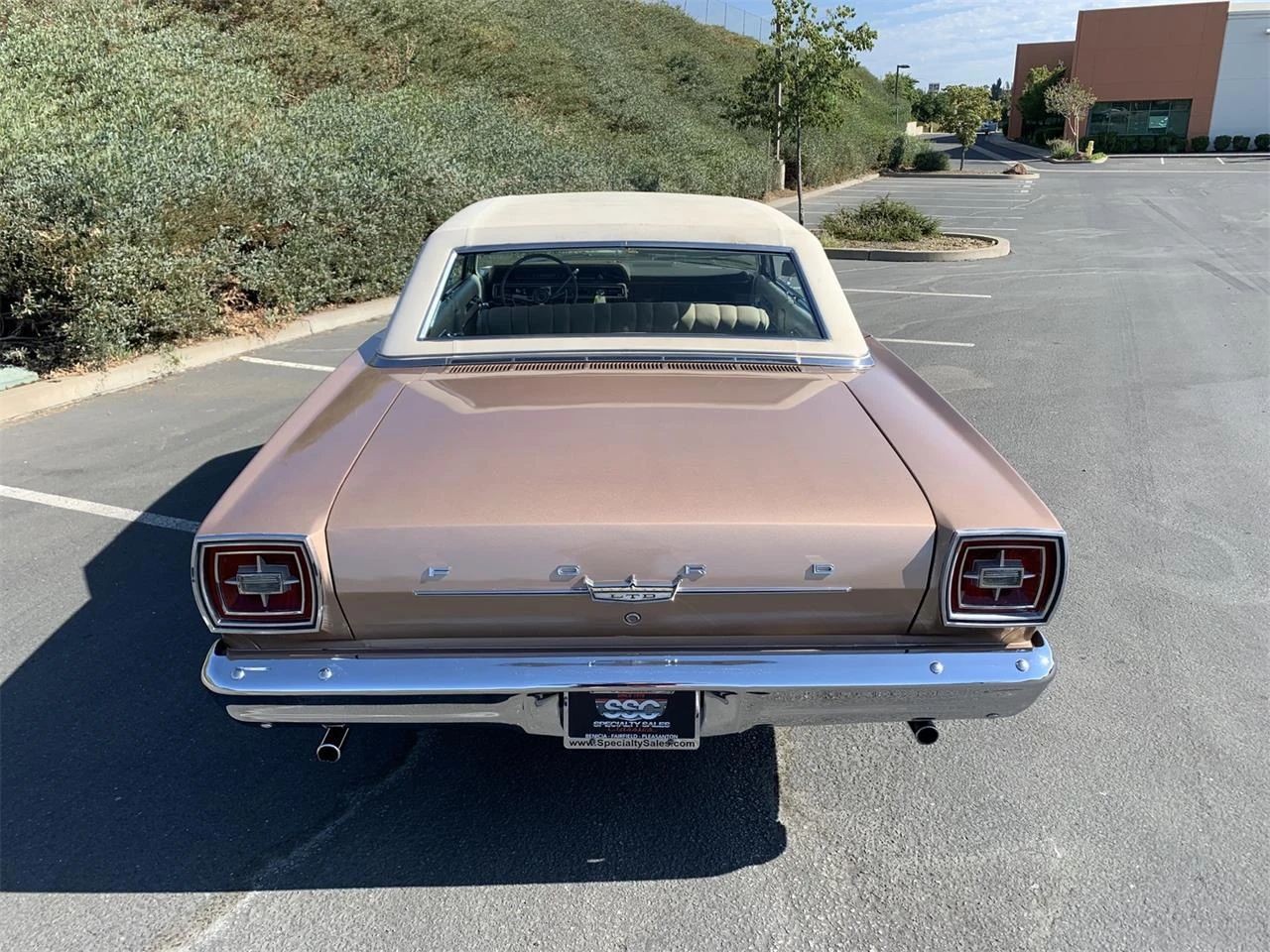 1966 Mercury Park Lane Vs. Ford LTD: Did The LTD Make Ford's Mid-Priced Mercury Obsolete? 14 High-angle rear view of a 1966 Ford, with a flow-through ventilation exhaust grille under the back window