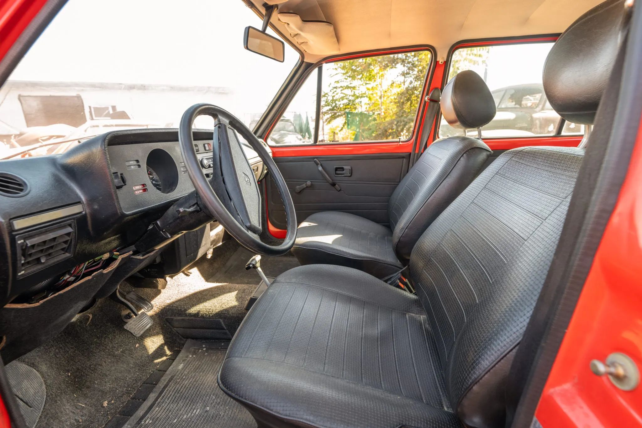 1979 Volkswagen Rabbit: VW Jumps The Shark With A Baby Blue Rabbit Made In the USA 6 Dashboard and front seats of a 1977 Rabbit
