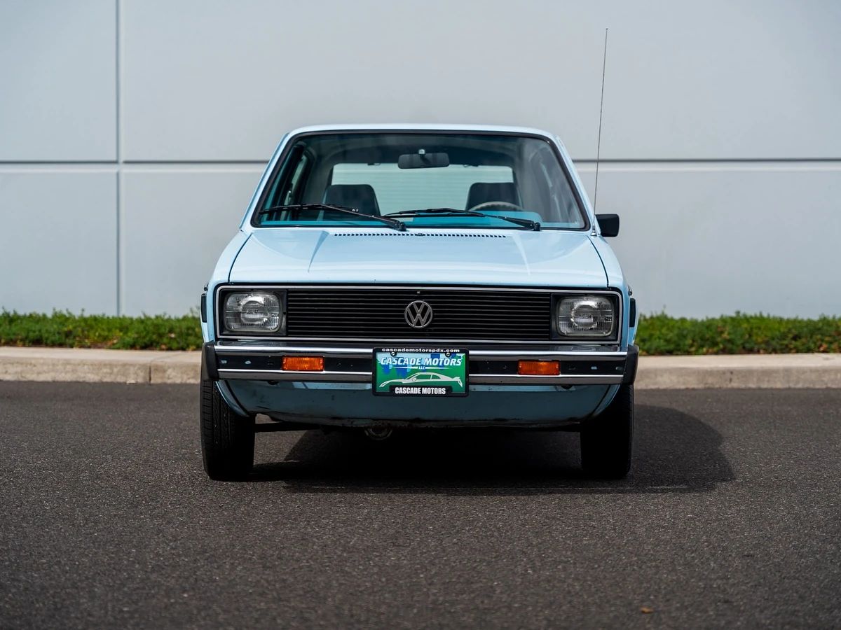 1979 Volkswagen Rabbit: VW Jumps The Shark With A Baby Blue Rabbit Made In the USA 5 Front view of a 1979 VW Rabbit