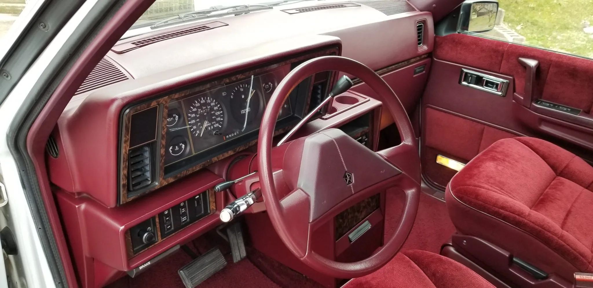 1989 Dodge Caravan Turbo and 1990 Plymouth Voyager Turbo: Rare Turbocharged Four-Cylinder Chrysler Minivans 19 Dashboard of a 1990 Plymouth Voyager with the optional instrument panel and automatic transmission