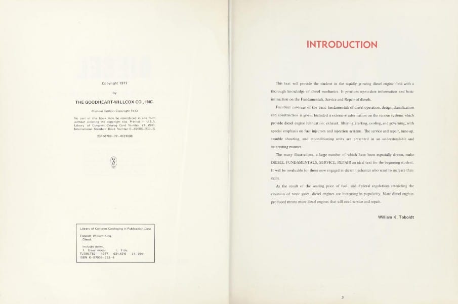 Goodheart-Willcox Repair Manuals: 100 Years Of How-To 3 Diesel Introduction