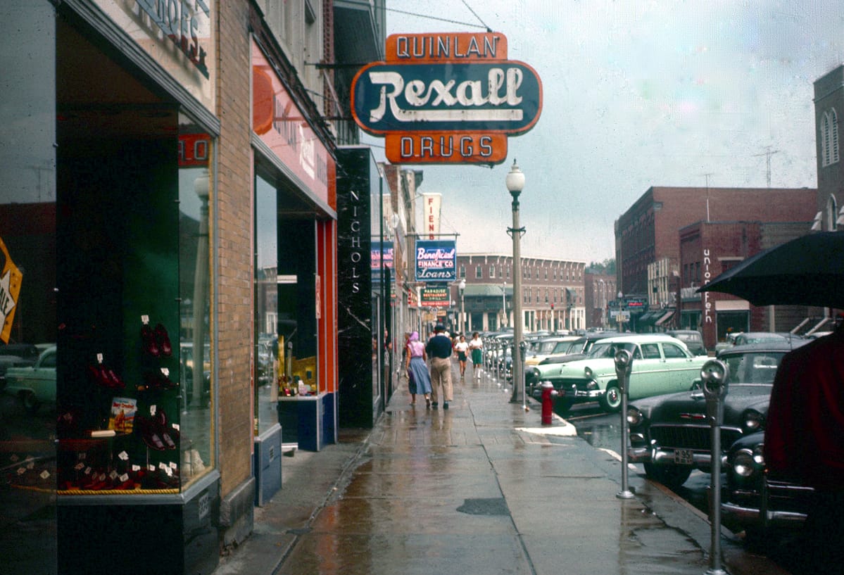 The Cars And Storefronts Downtown And On Main Street, 1950s and 1960s 6 East Main Street
