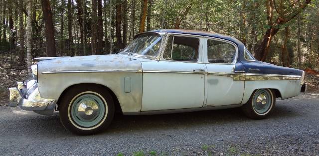 Auto-Biography: 1954 Ford Customline V8 - Our First Car; It Wasn't Exactly What I Was Hoping For 5 a 1955 studebaker commander left side