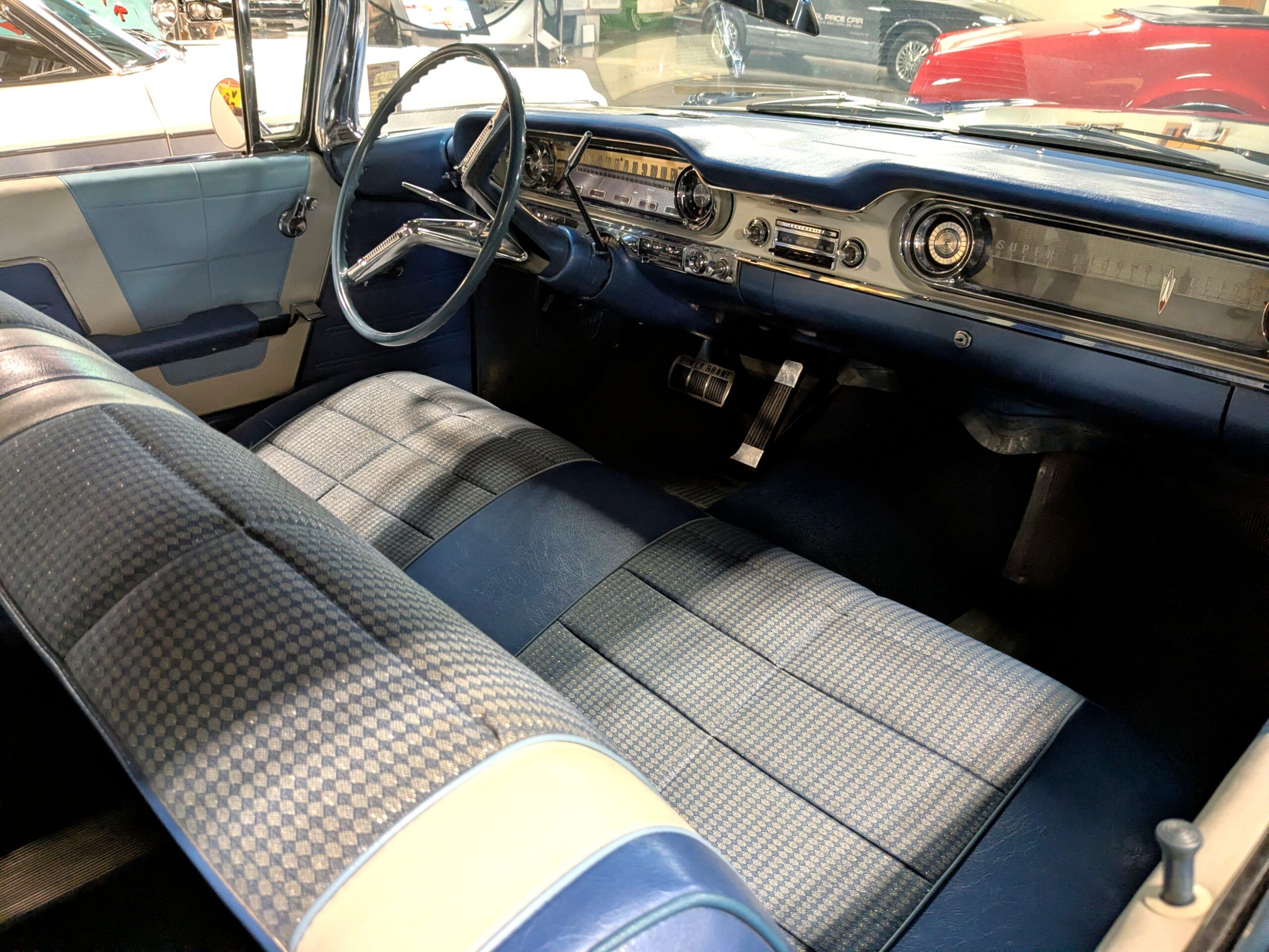 Interior photo of 1960 Oldsmobile Super 88 in blue