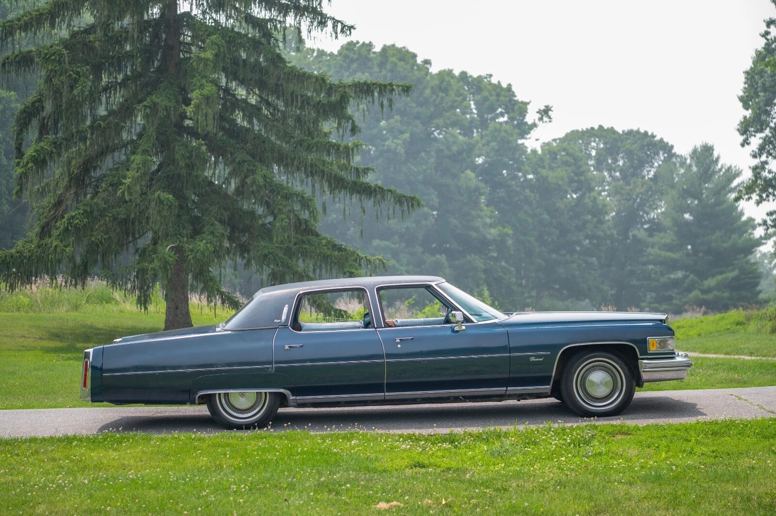 Right side view of a 1975 Cadillac sedan