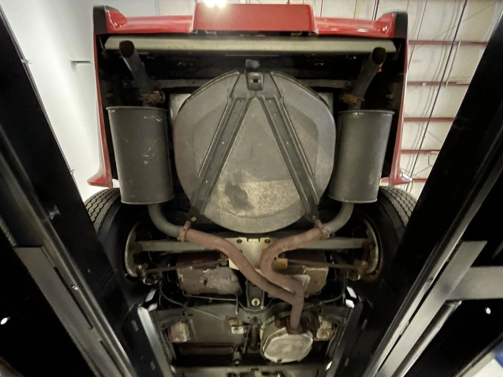 1975 Chevrolet Corvette L48 Convertible: Only 165 HP And Just 61 Miles On This Final-Year C3 Convertible 7 Exhaust system of a 1975 Corvette, seen from beneath