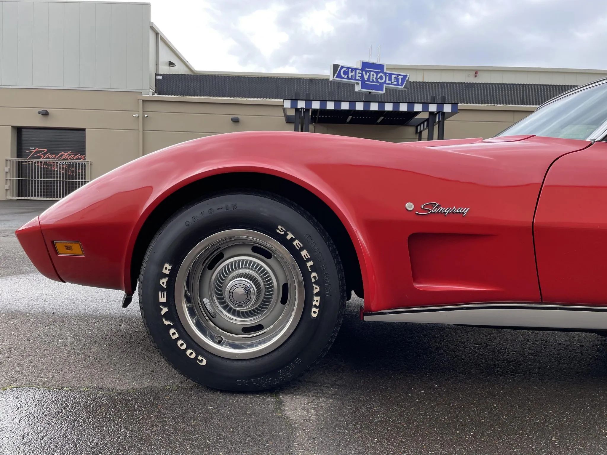 1975 Chevrolet Corvette L48 Convertible: Only 165 HP And Just 61 Miles On This Final-Year C3 Convertible 18 Left side of the nose of a 1975 Corvette