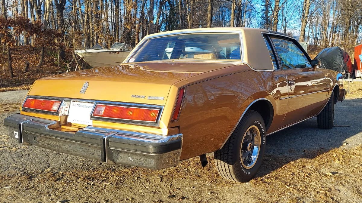 Right rear 3q view of a 1978 Buick Regal coupe