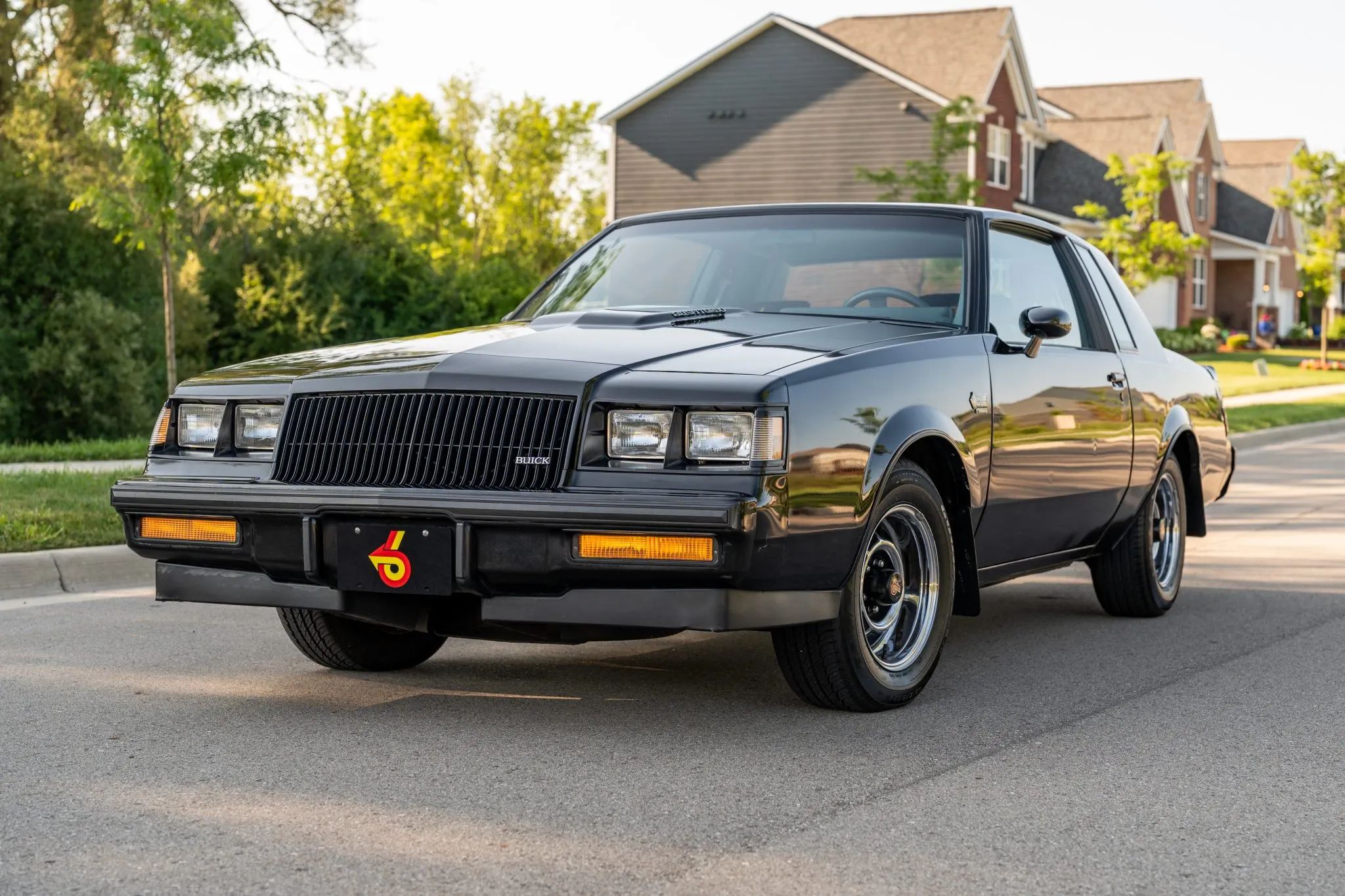 Left front 3q view of a black 1987 Buick Regal coupe