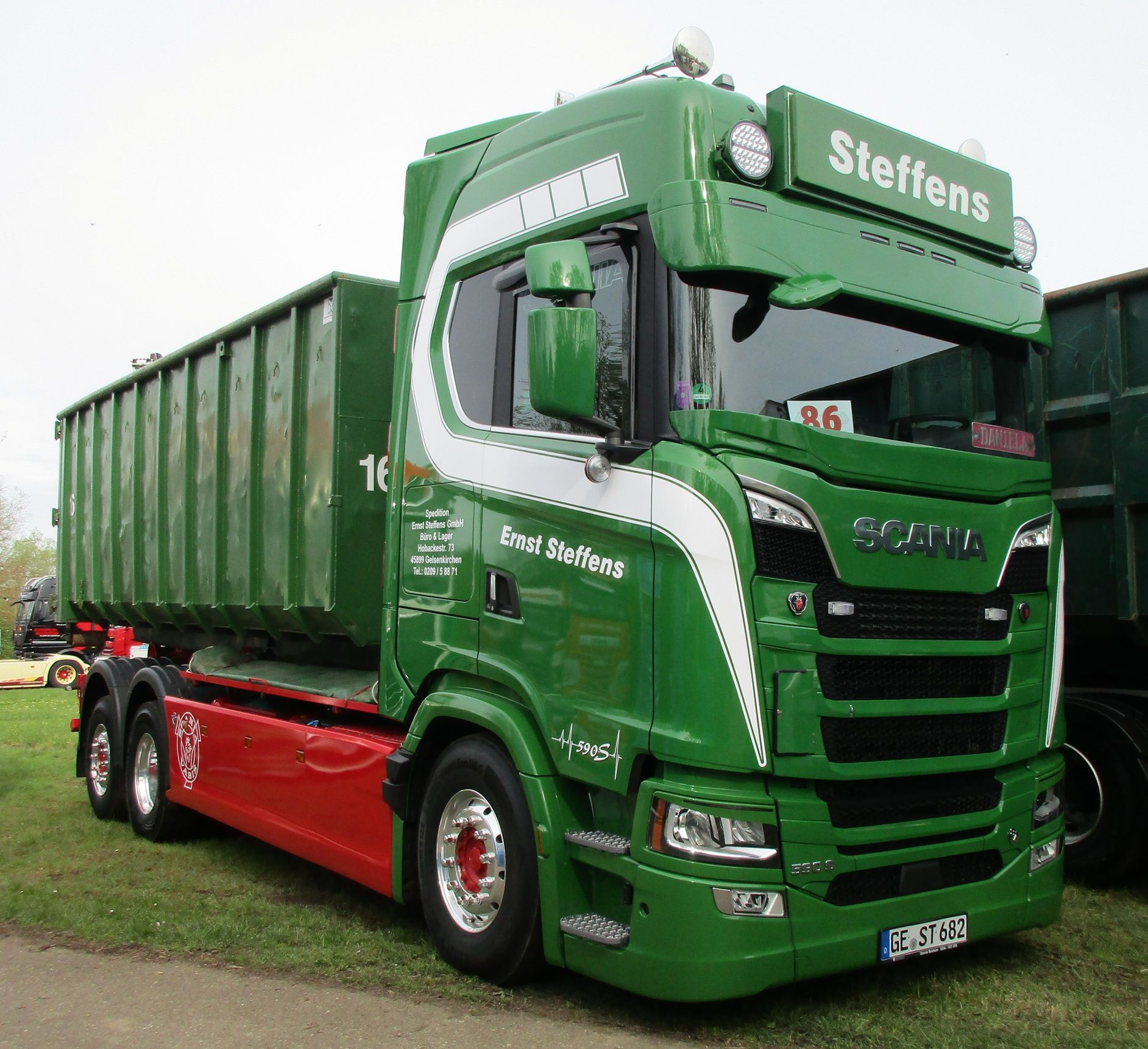 Ernst Steffens - Scania 590S V8 6x2 truck with Meiller hooklift hoist - 1
