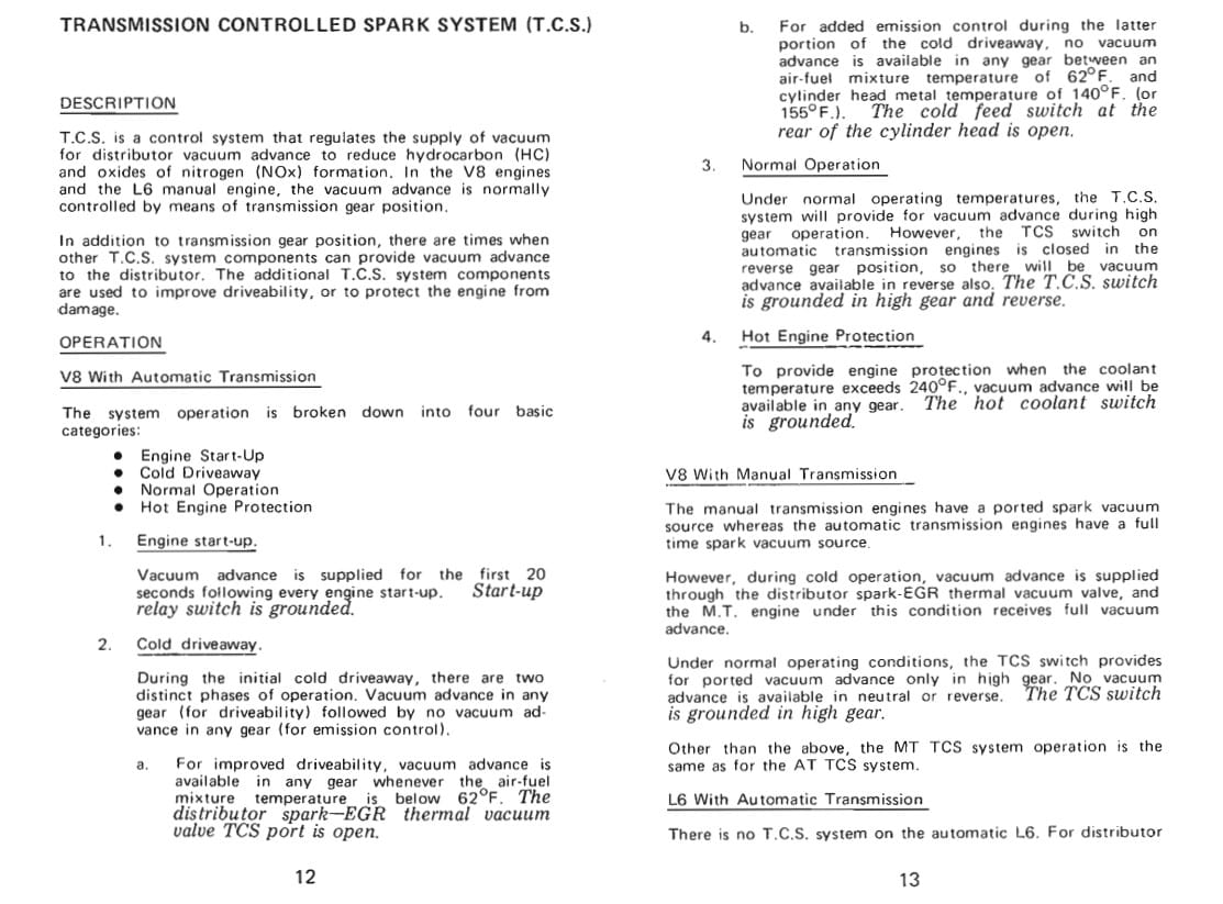 Operation of GM's Transmission Controlled Spark System