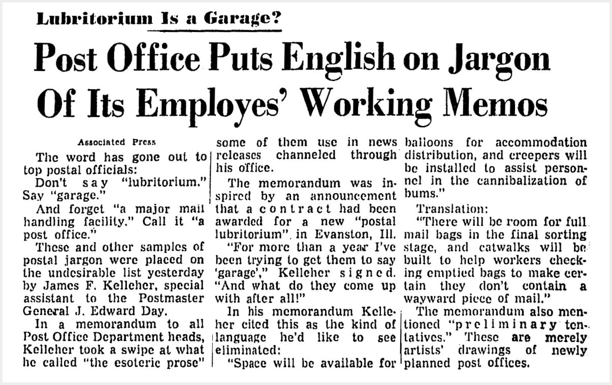 Early Quick Lube And Oil Change Shops: Take Your Car To the “Lubritorium” -- The Grimy History Of Two Obsolete Terms 19 1962 Washington Post