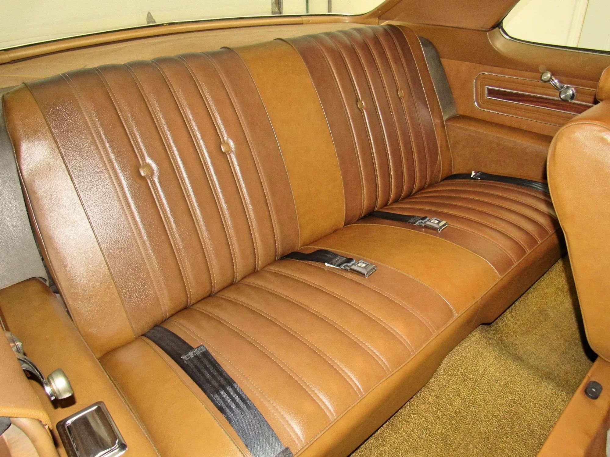 Back seat of a 1972 Pontiac two-door hardtop