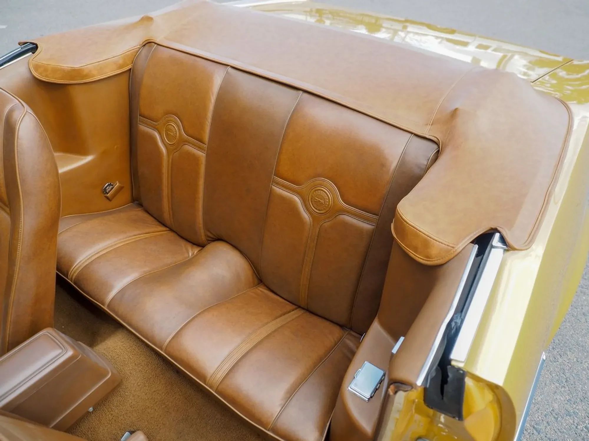 1973 Mercury Cougar XR-7 Convertible: Still A Mustang Underneath, With Q-Code 351 And Rare 4-Speed 12 Back seat and top boot of a 1973 Cougar convertible