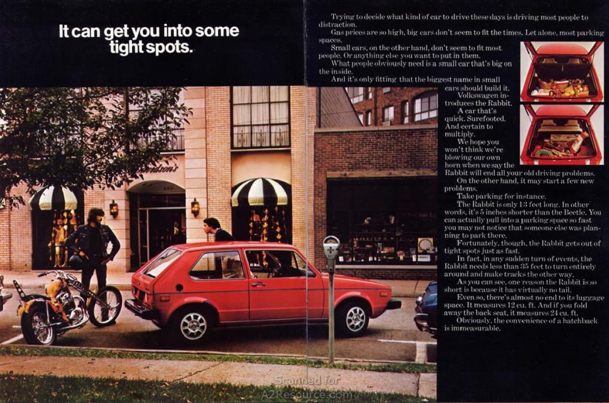 VW Rabbit vs Honda Civic: Which Was the True Spiritual Successor to the Beetle? 2 1975 VW Rabbit Tight Spots
