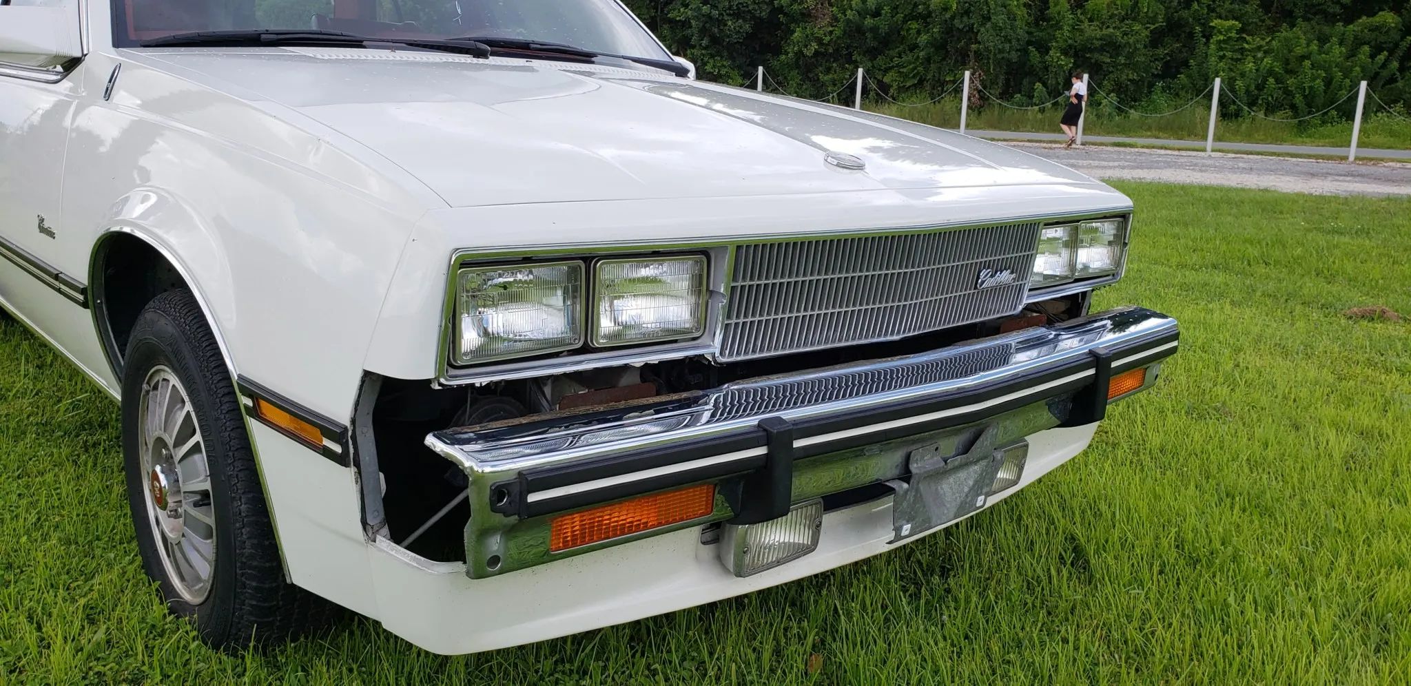 Front view of white 1983 Cadillac Cimarron