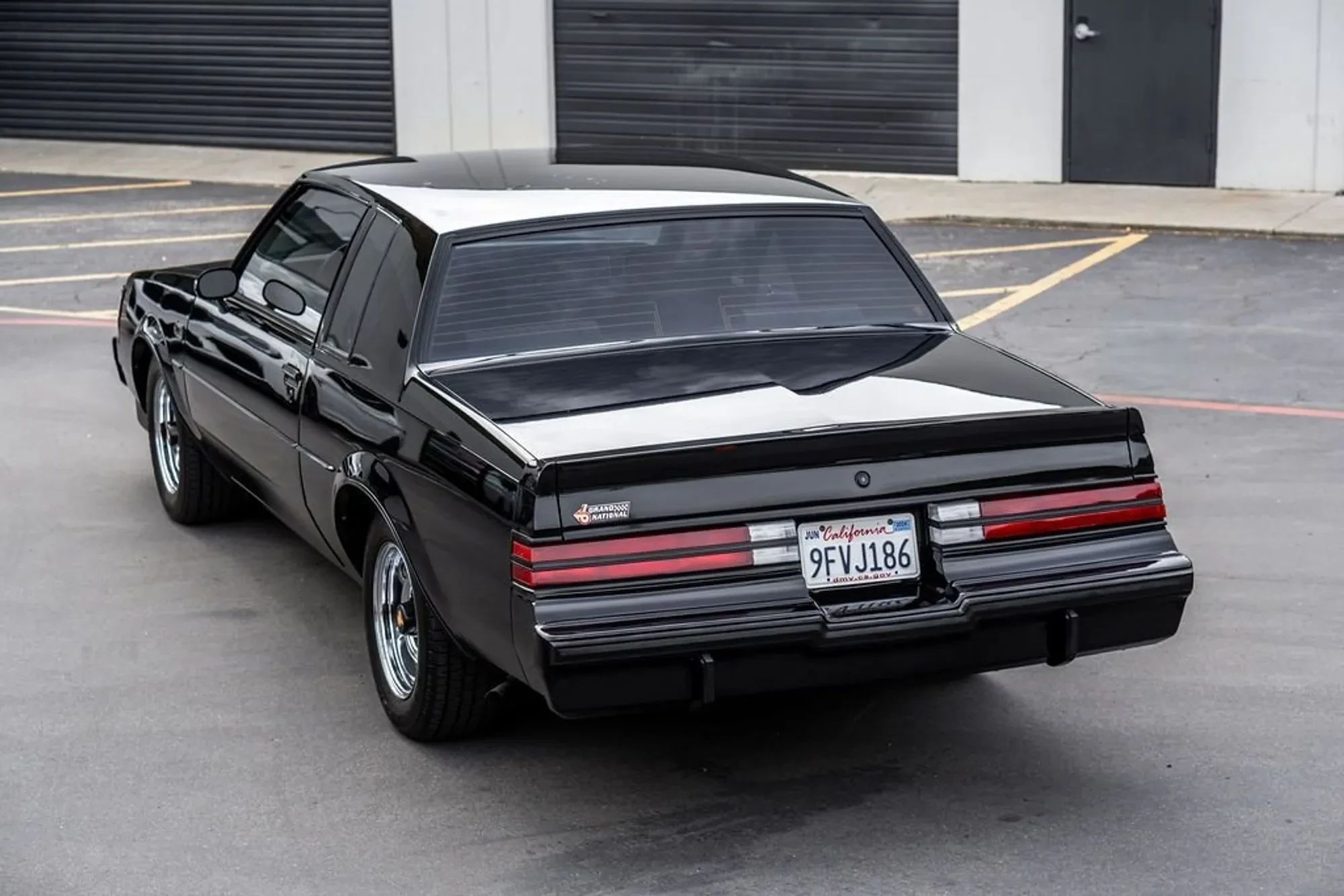 High-angle left rear 3q view of a 1986 Buick Regal coupe