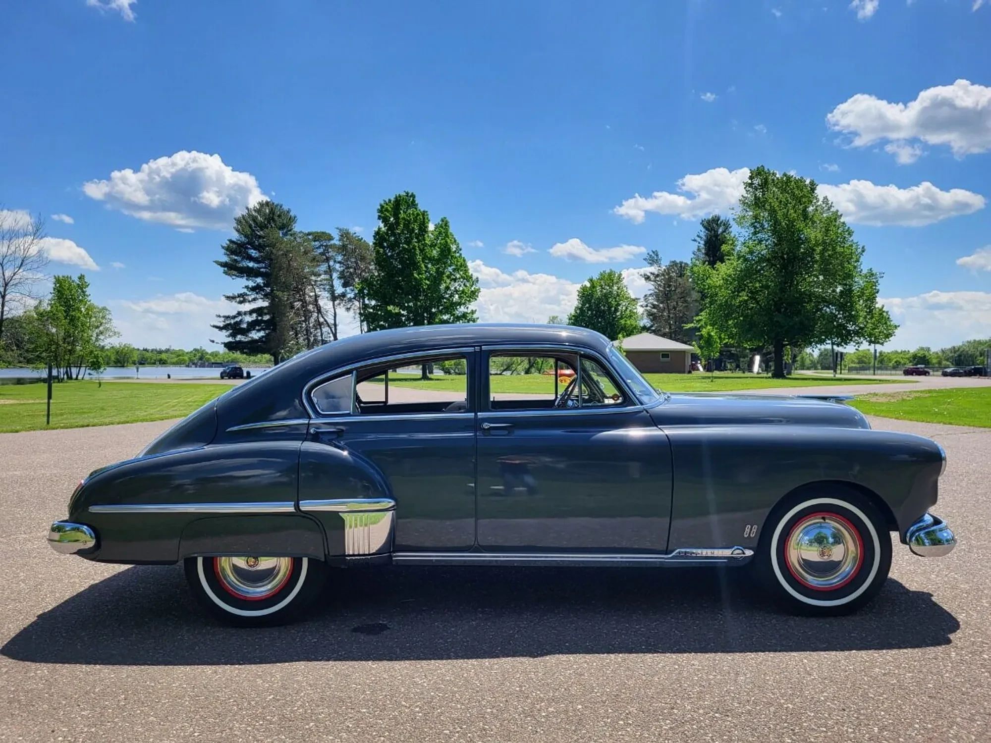 1949 Oldsmobile Rocket V-8 And The Ultra-High-Compression Economy Version That Never Made It 13 Right side view of a fastback 1949 Oldsmobile 88