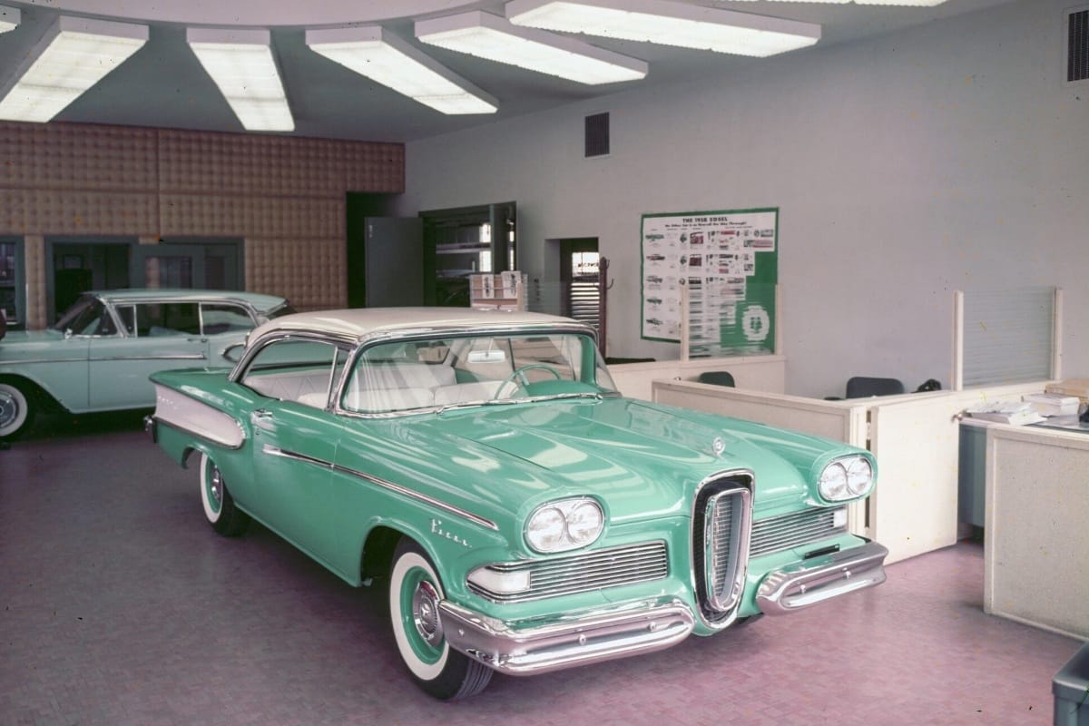 1958 Edsel dealer showroom