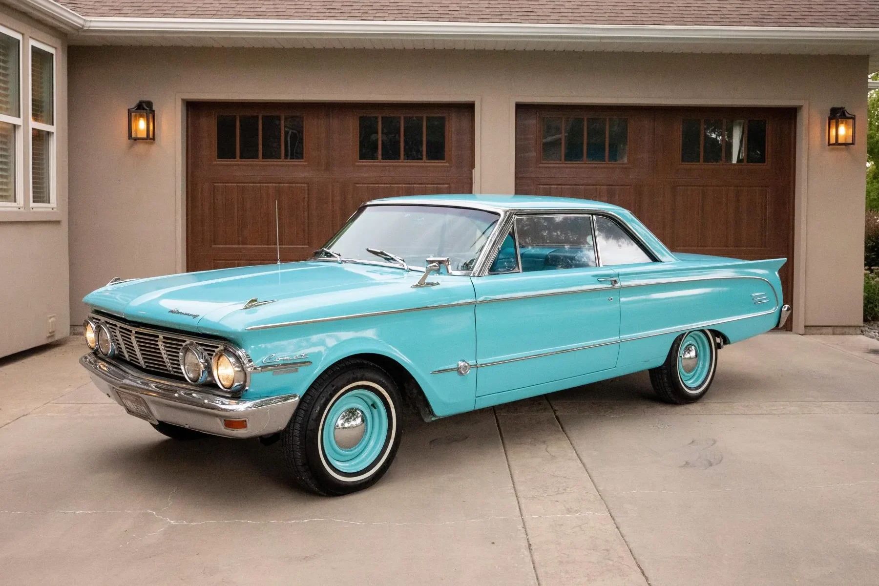 Left front 3q view of a 1963 Mercury Comet two-door hardtop