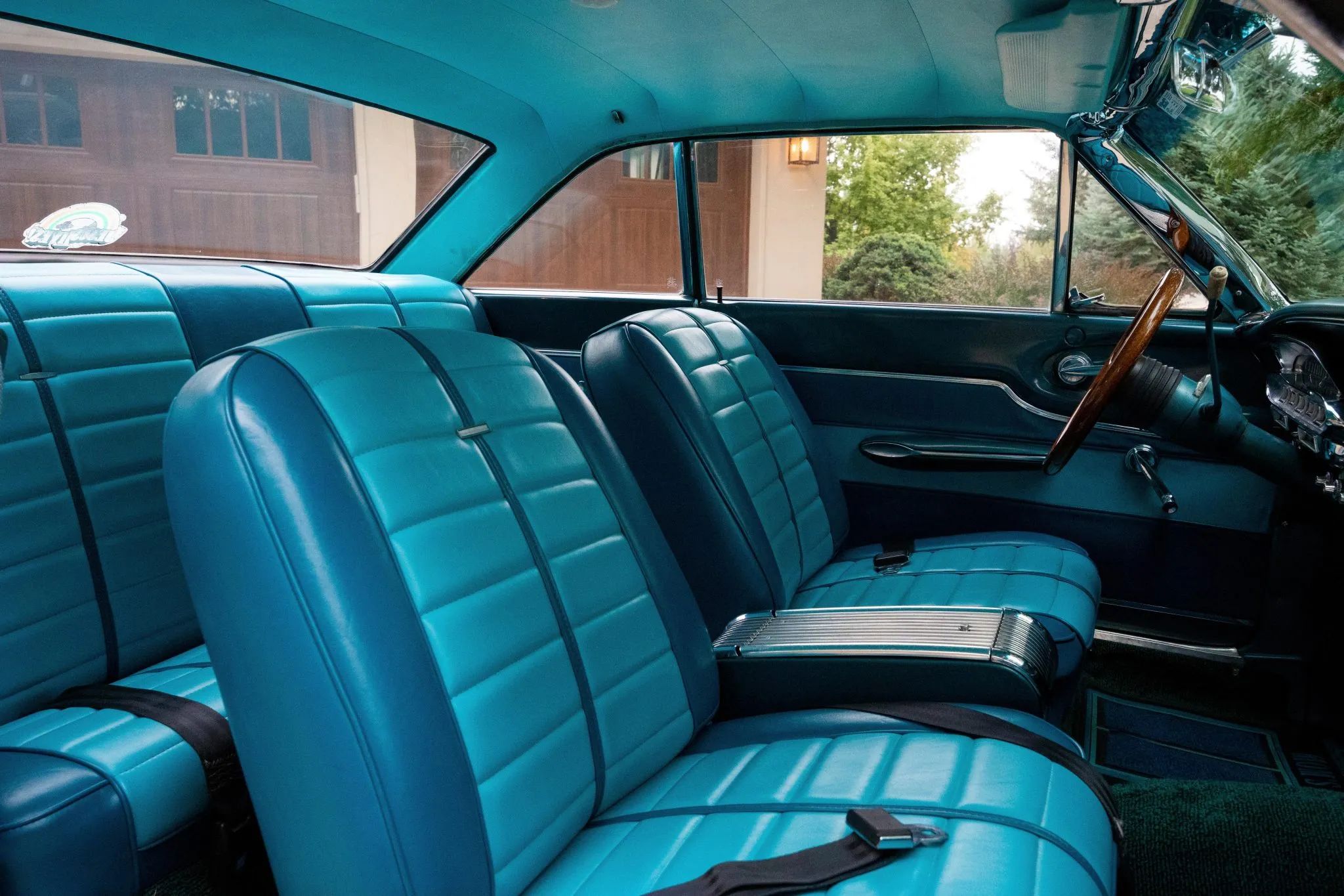 Front bucket seats in a 1963 Mercury Comet