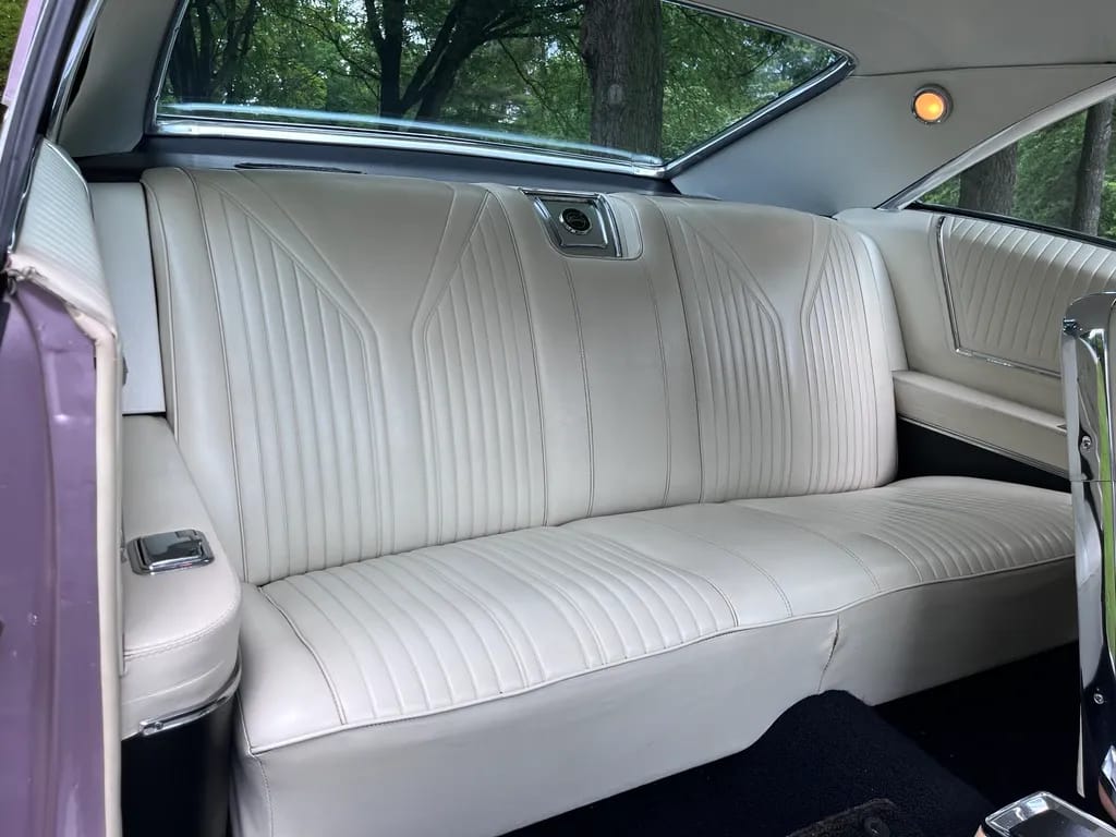 1965 Chevrolet Impala SS 409 4-Speed: In The Cool, Cool, Cool Of The Evening Orchid 15 Back seat of a 1965 Chevrolet two-door hardtop, viewed from the right front
