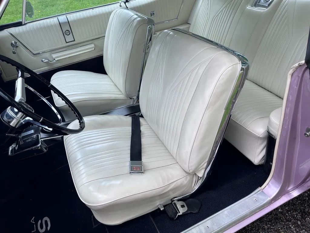 1965 Chevrolet Impala SS 409 4-Speed: In The Cool, Cool, Cool Of The Evening Orchid 8 Front bucket seats in a 1965 full-size Chevrolet