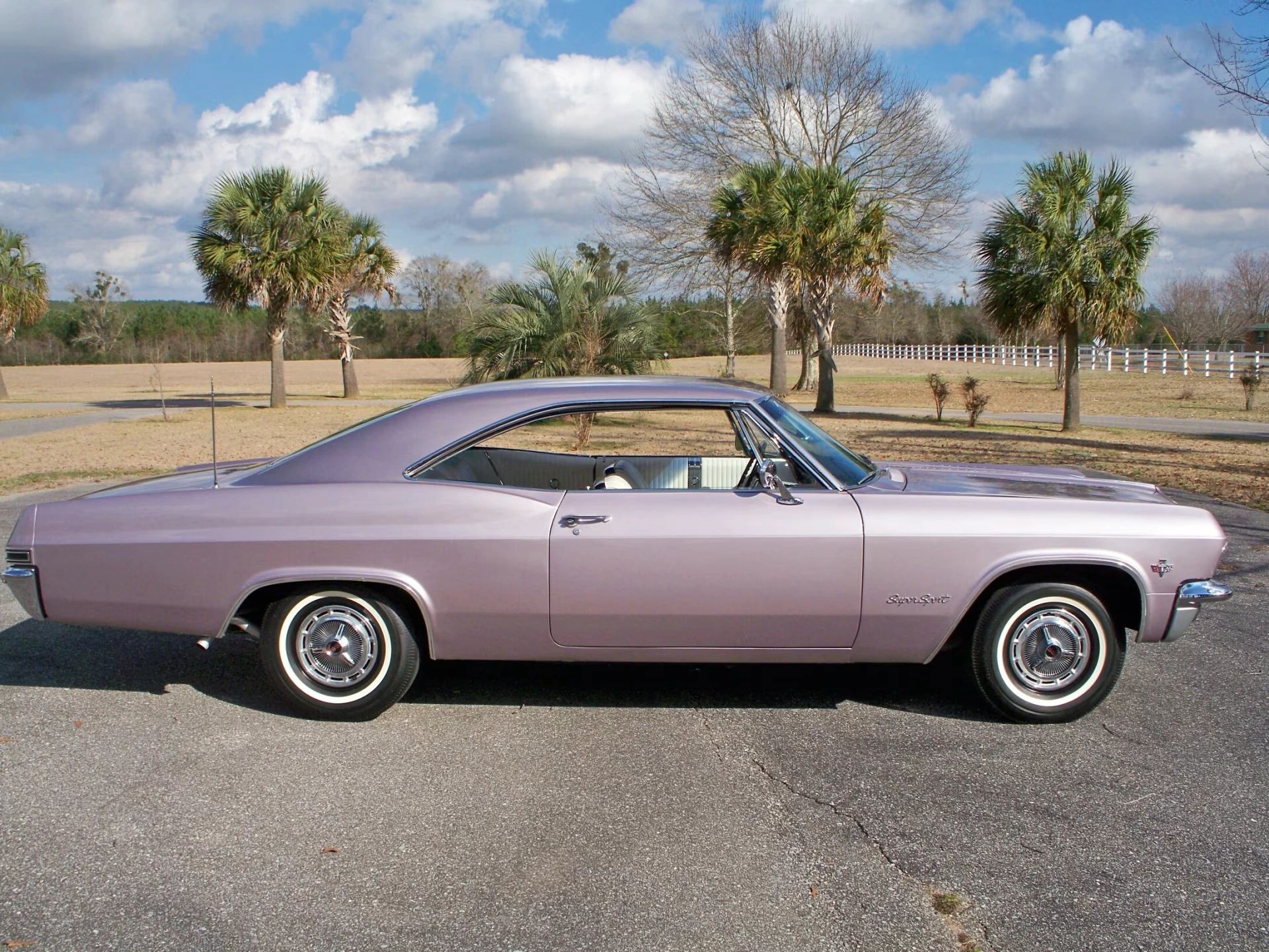 1965 Chevrolet Impala SS 409 4-Speed: In The Cool, Cool, Cool Of The Evening Orchid 3 Right side view of a 1965 Chevrolet Impala two-door hardtop
