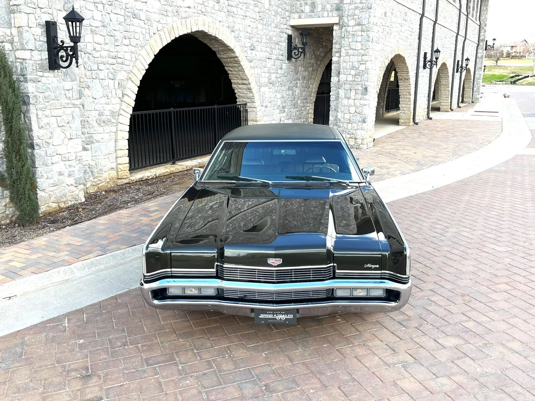 1970 Mercury Marquis Brougham Four-Door Hardtop: The Budget Continental 24 High-angle front view of a 1970 Mercury Marquis