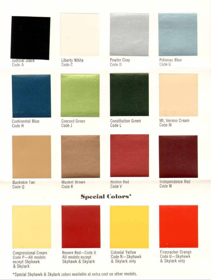1976 Buick Colors