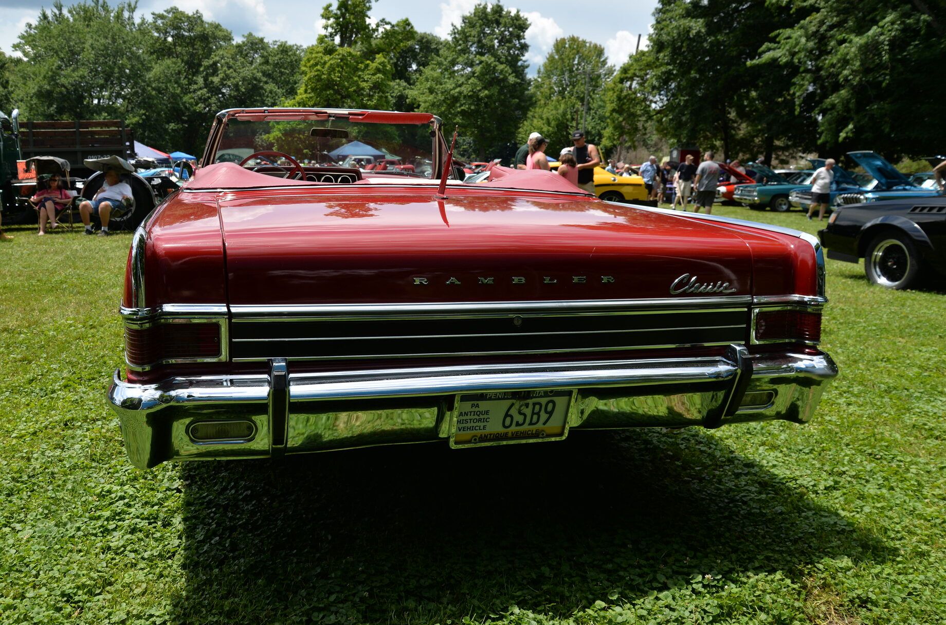 1965 Rambler Classic 770 Convertible: A Fancy, Rare Red Softtop With...A Six? 9 Rear view of red 1965 Rambler Classic Convertible