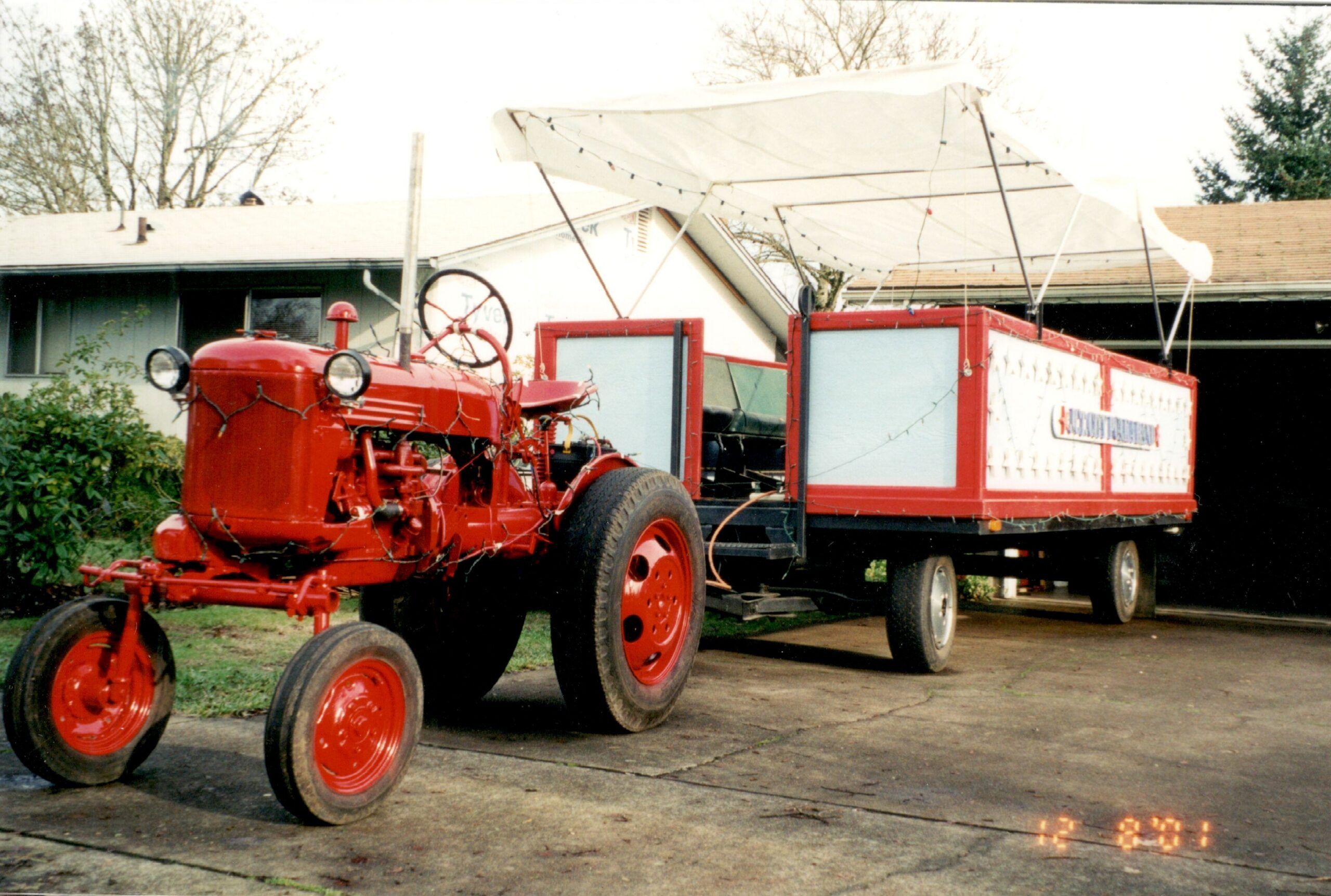 Cub pulling wagon scaled