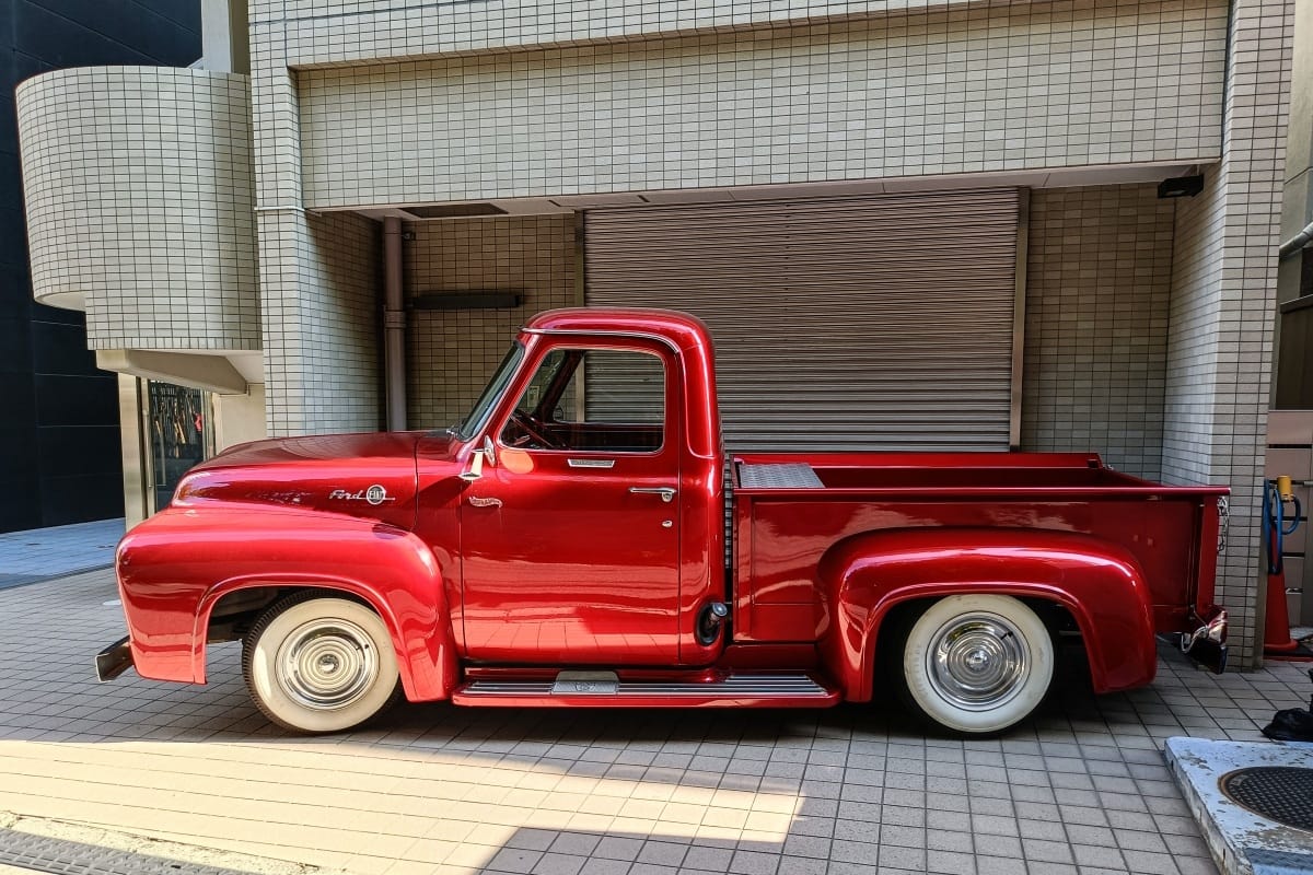 Curbside Find: 1955 Ford F-100 Pickup – Shiny Red Toy Truck 10 IMG20260215102648 edited